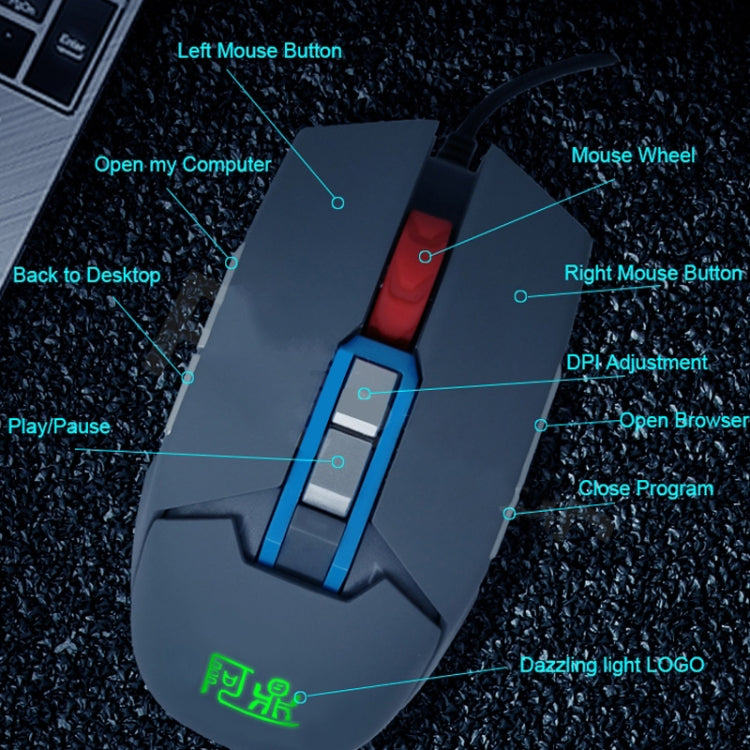 9 tasti 1600 DPI Office Game Mouse di programmazione macro vocale ad attivazione vocale USB, lunghezza cavo: 2 m, MOS9A, MOS9T