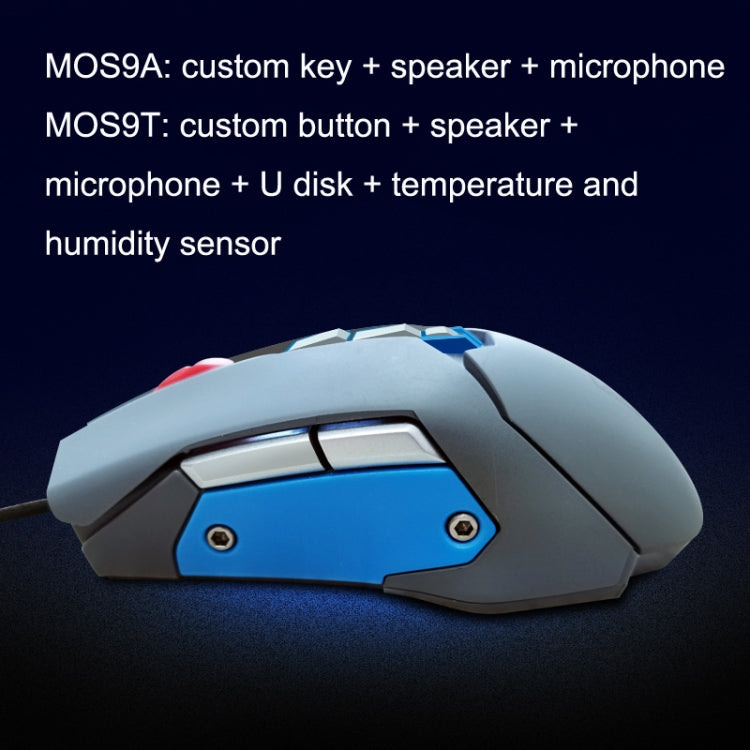9 tasti 1600 DPI Office Game Mouse di programmazione macro vocale ad attivazione vocale USB, lunghezza cavo: 2 m, MOS9A, MOS9T