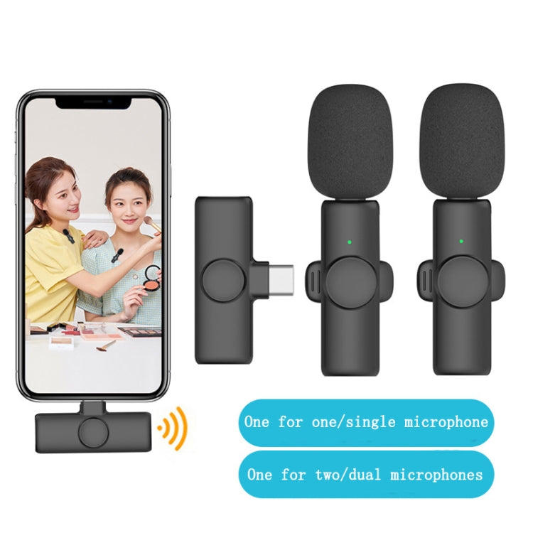 Microfono wireless lavalier Cellulare Microfono piccolo per riprese video in diretta, 8 Pin Direct 1 To 1, Type C 1 To 1, Type-C 1 To 2