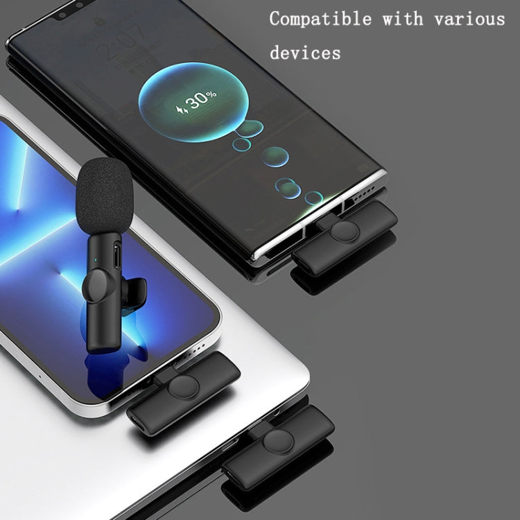 Microfono wireless lavalier Cellulare Microfono piccolo per riprese video in diretta, 8 Pin Direct 1 To 1, Type C 1 To 1, Type-C 1 To 2