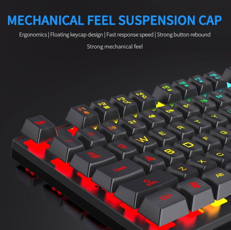 FOREV FV-Q305S Set tastiera e mouse da gioco con cavo luminoso colorato