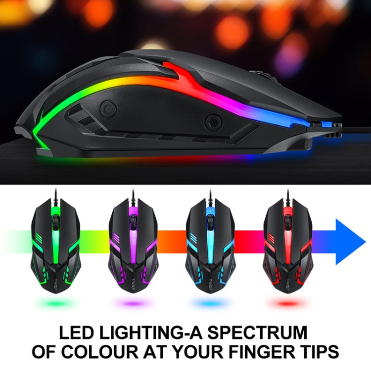 T-WOLF TF-800 4 in 1 Set di cuffie con tastiera e mouse da gioco luminoso