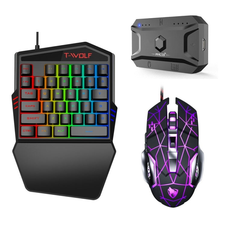 Tastiera a una mano per giochi mobili T-WOLF , Specifiche :, T19 Keyboard, TF-900 Set, Keyboard + Mouse + Throne