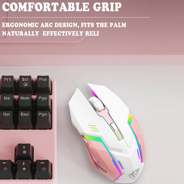 Shipadoo LD-122 Tastiera 4 in 1 Girly Glowing + Mouse + Auricolare + Set di tappetini per mouse