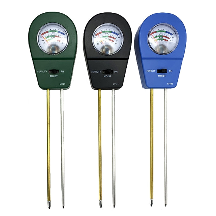 LY101 Rilevatore di terreno per fiori ed erba PH Tester alcalino cantonale, Green, Blue, Black