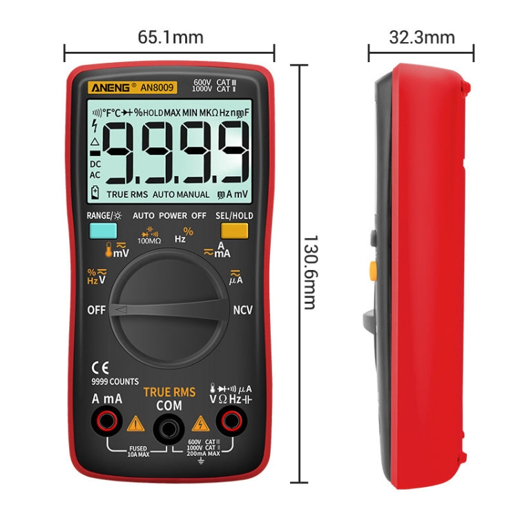 ANENG AN8009 Multimetro con display digitale NVC, Standard, Standard with Cable