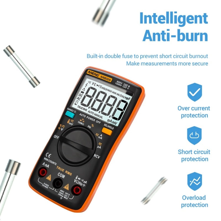 ANENG AN8009 Multimetro con display digitale NVC, Standard, Standard with Cable