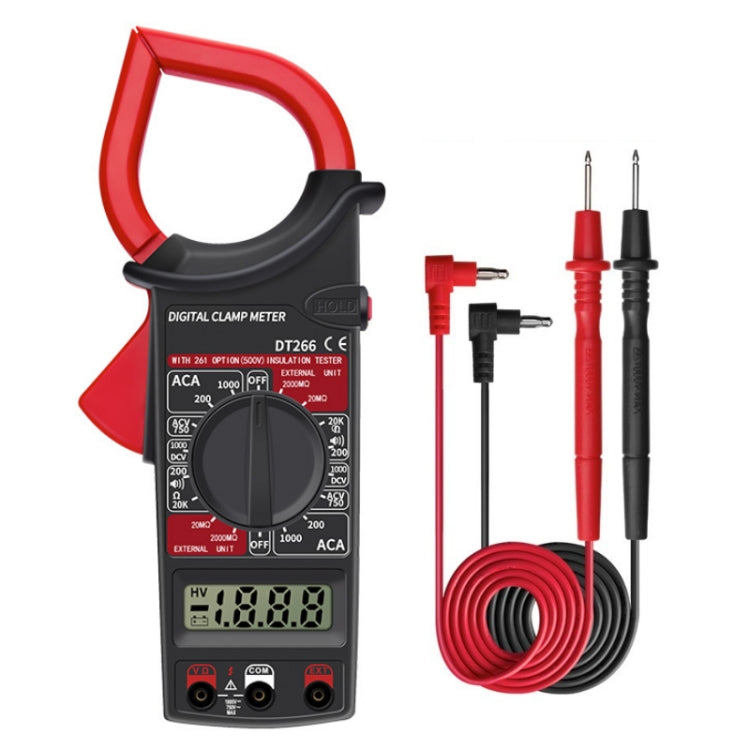 ANENG DT266 Multimetro a pinza automatico ad alta precisione con cicalino, DT266 Yellow, DT266 Red