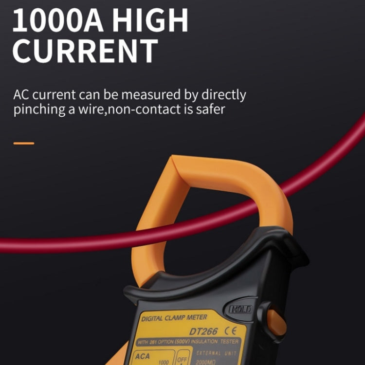 ANENG DT266 Multimetro a pinza automatico ad alta precisione con cicalino, DT266 Yellow, DT266 Red