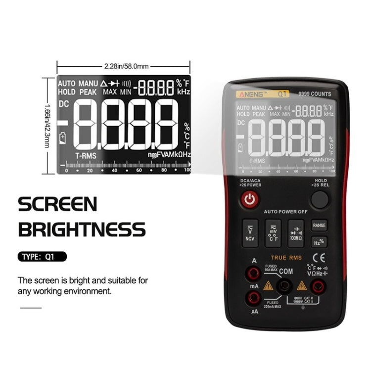 ANENG AN-Q1 Multimetro digitale intelligente ad alta precisione automatico, Standard, Standard with Cable
