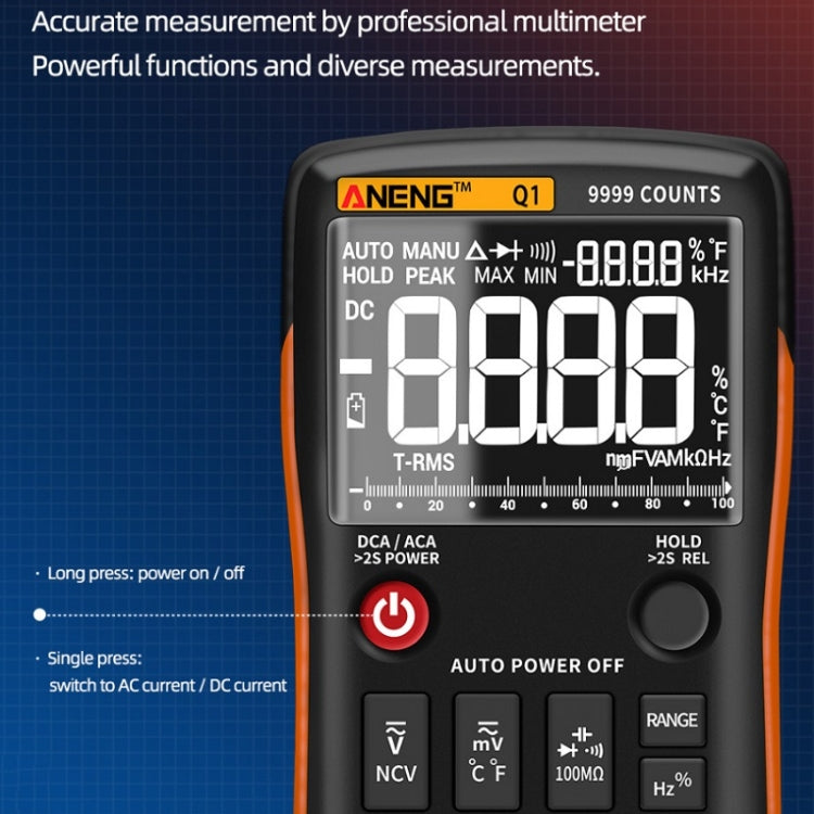 ANENG AN-Q1 Multimetro digitale intelligente ad alta precisione automatico, Standard, Standard with Cable