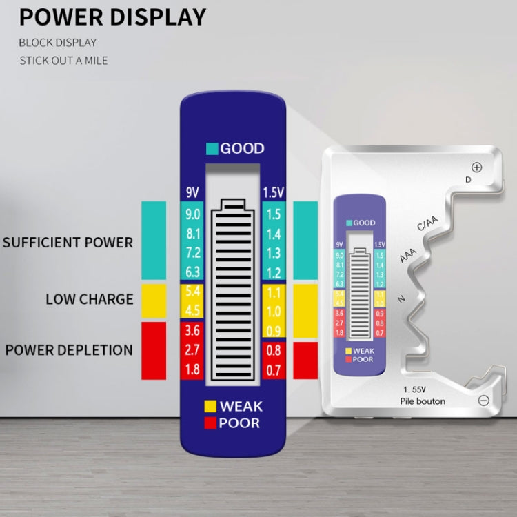 Rilevatore di tensione di alimentazione della batteria ANENG 1,5 V / 9 V, Silver, Black