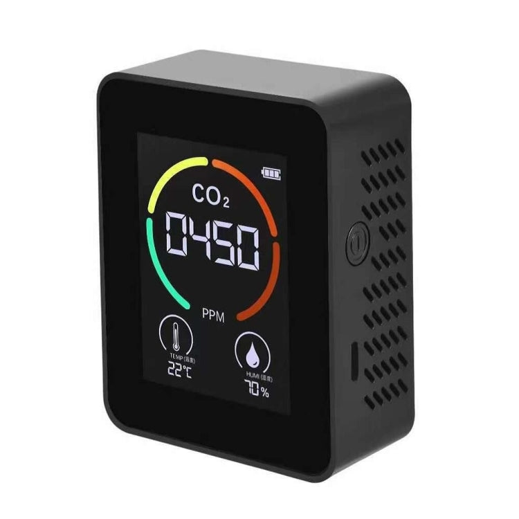 Misuratore di CO2 e qualità dell'aria con display di temperatura e umidità (semiconduttore, Bianco)