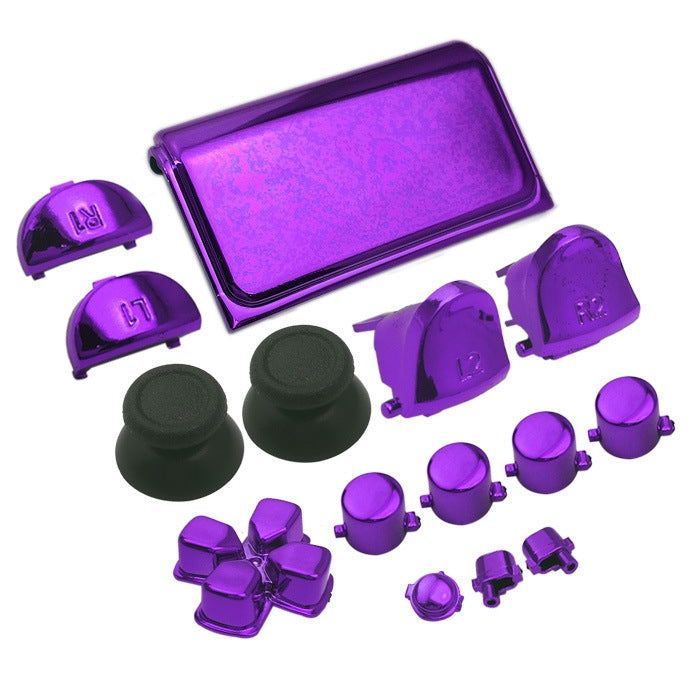 Set di pulsanti galvanici per PS4 Slim, Red, Gold, Purple, Green, Blue, Silver