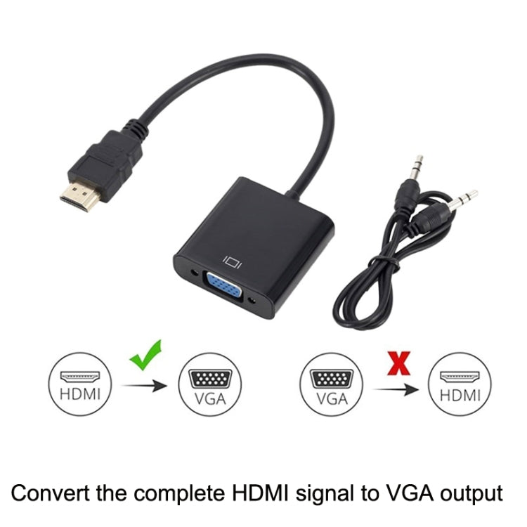 ZHQ008 Convertitore HD da HDMI a VGA con audio, White, Black