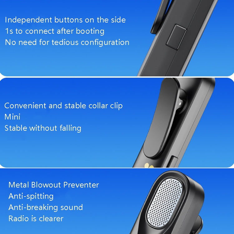 FerTo DX01 Microfono con collare wireless 2.4G Attrezzatura per trasmissione in diretta, stile:, TYPE-C, 8 Pin, TYPE-C + Charging Bin, 8 Pin + Charging Bin