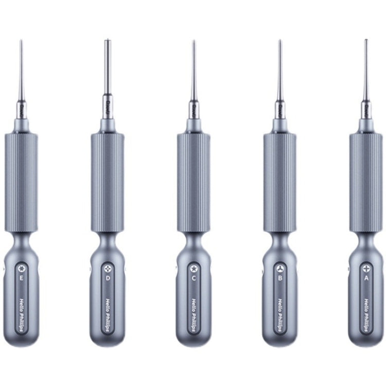 Qianli Cacciavite a doppio cuscinetto silenzioso di precisione con impugnatura super tattile, Type A Phillips, Type B Tri-point, Type C Pentalibe, Type D Pinhead Philips, Type E T2 Torx