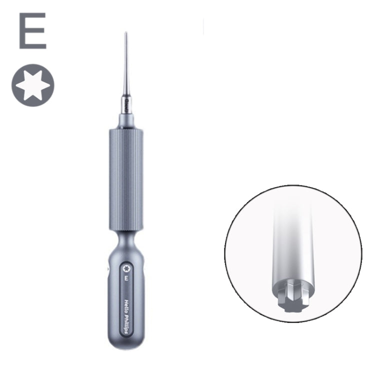 Qianli Cacciavite a doppio cuscinetto silenzioso di precisione con impugnatura super tattile, Type A Phillips, Type B Tri-point, Type C Pentalibe, Type D Pinhead Philips, Type E T2 Torx