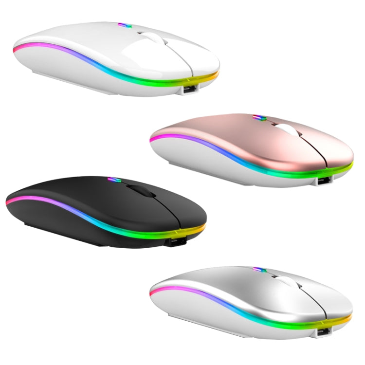C7002 2400 DPI 4 tasti Mouse wireless luminoso colorato, 2.4G White, 2.4G Rose Gold, 2.4G Black, 2.4G Silver Gray, Dual-modes White, Dual-modes Black, Dual-modes Silver, Dual-modes Gold
