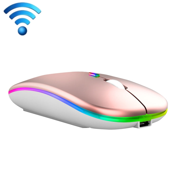 C7002 2400 DPI 4 tasti Mouse wireless luminoso colorato, 2.4G White, 2.4G Rose Gold, 2.4G Black, 2.4G Silver Gray, Dual-modes White, Dual-modes Black, Dual-modes Silver, Dual-modes Gold