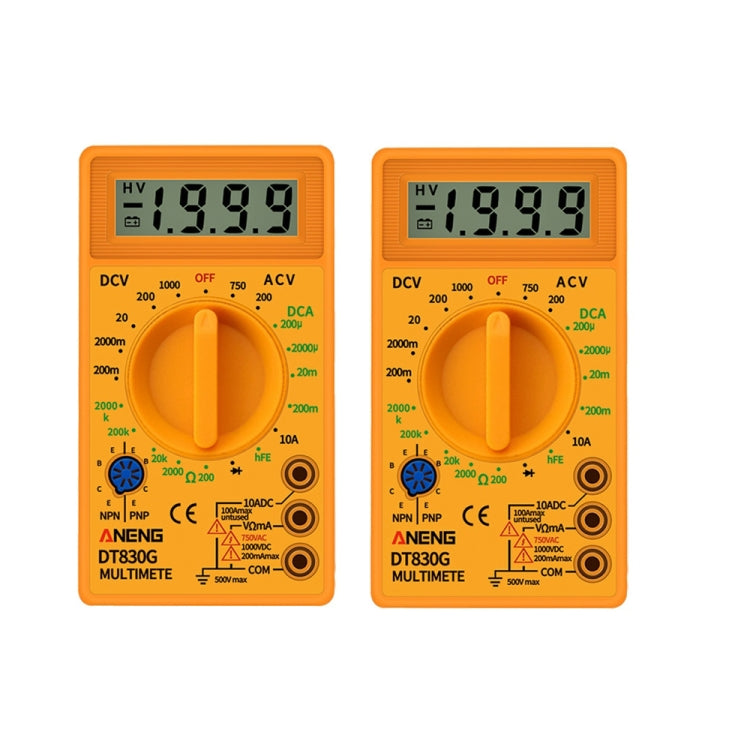 2 PZ ANENG DT830G Multimetro digitale portatile, Black, Yellow
