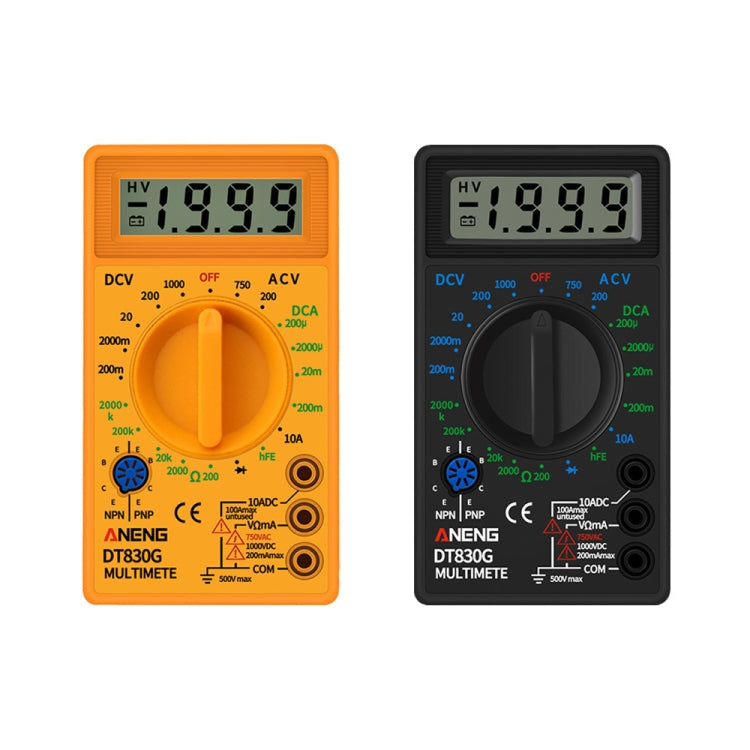 2 PZ ANENG DT830G Multimetro digitale portatile, Black, Yellow