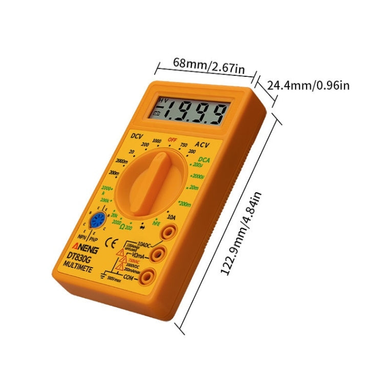 2 PZ ANENG DT830G Multimetro digitale portatile, Black, Yellow