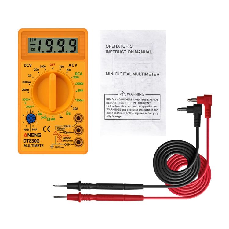 2 PZ ANENG DT830G Multimetro digitale portatile, Black, Yellow