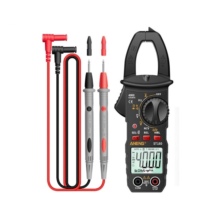 ANENG ST180 Multimetro di tensione intelligente CA e CC con morsetto per display digitale, Red, Black, Yellow