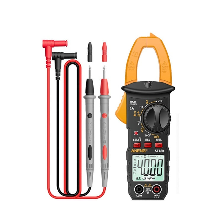 ANENG ST180 Multimetro di tensione intelligente CA e CC con morsetto per display digitale, Red, Black, Yellow