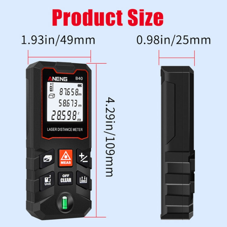Telemetro a infrarossi portatile ANENG, 40m Precision Version, 60m Precision Version, 80m Precision Version, 100m Precision Version