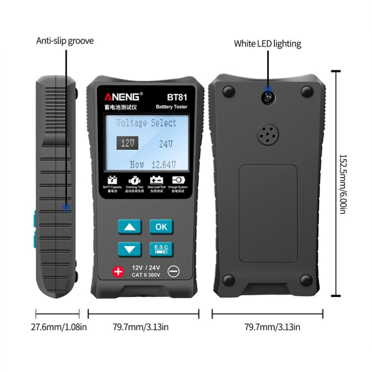 Rilevatore di capacità di resistenza interna della batteria ANENG BT81 12V/24V