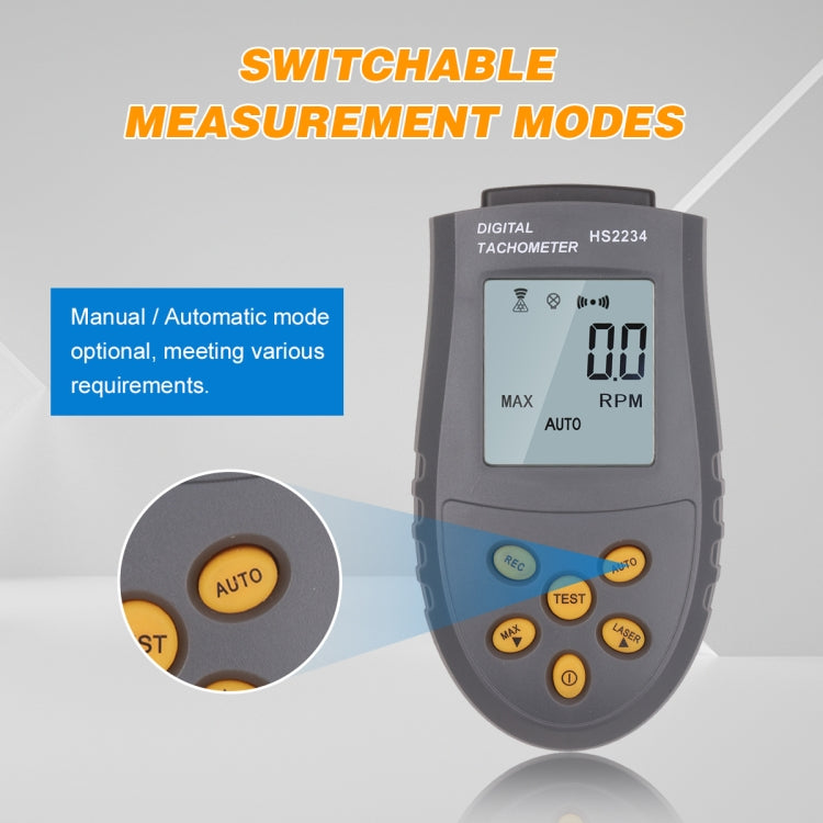 HS2234 Contagiri laser senza contatto Contagiri motore con display digitale, HS2234