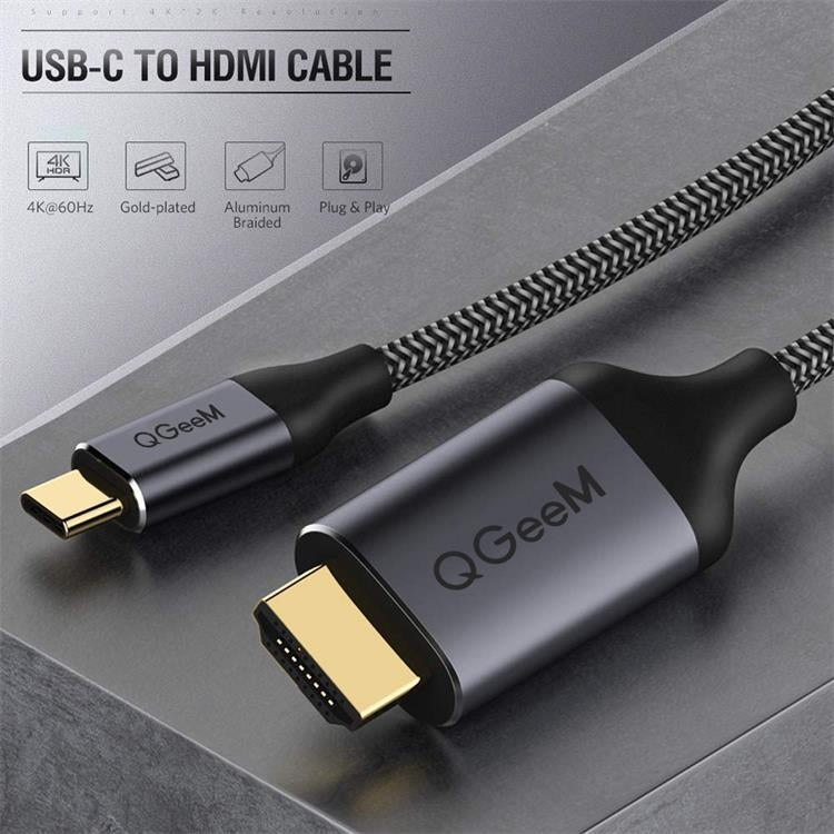 Cavo QGeeM QG-UA09 da tipo C a HDMI, 1.2m, 1.8m, 3m