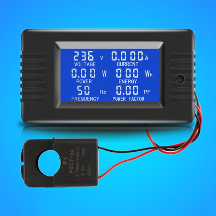Peacefair versione inglese monitor di alimentazione con display digitale AC multifunzionale, 5A, 10A, 100A (Closed CT), 100A (Open and Close CT)