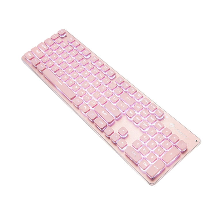 LANGTU L1 104 tasti USB Home Office Film Tastiera cablata luminosa, lunghezza cavo: 1,6 m, L1 Orange Light Black, L1 Ice Blue Light Silver White, L1 White Light Black, L1 Ice Blue Light Black, L1 White Light Pink