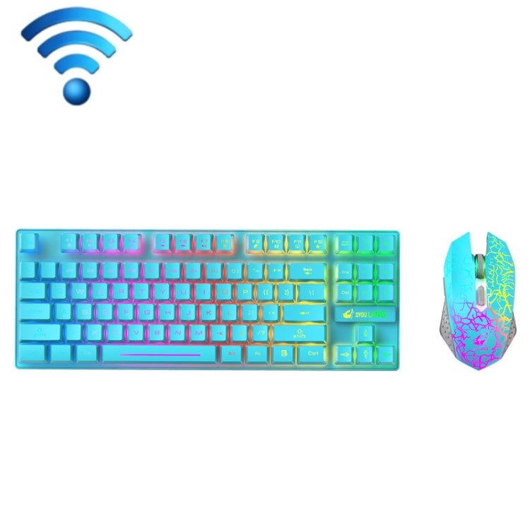 Set tastiera e mouse wireless luminosi ZIYOU LANG T87, T87 Black, T87 White, T87 Blue