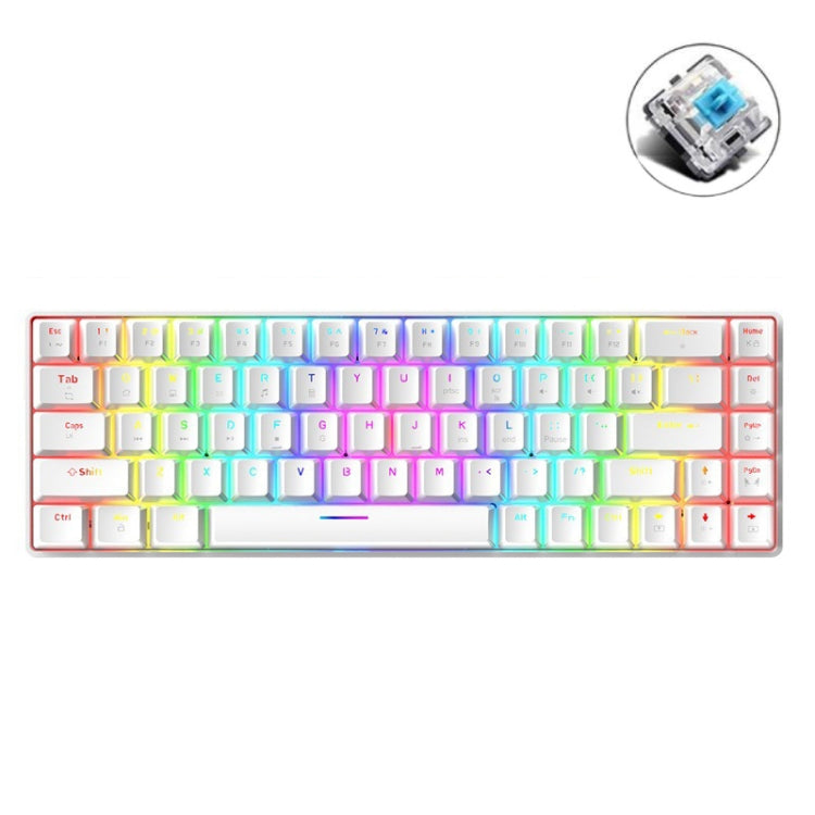 ZIYOU LANG T8 Tastiera meccanica da gioco luminosa RGB a 68 tasti, lunghezza cavo: 1,6 m, T8 Black Green Shaft, T8 Black Tea Shaft, T8 White Green Shaft, T8 White Red Shaft, T8 Blue Green Shaft, T8 Pink Green Shaft, T8 Purple Green Shaft
