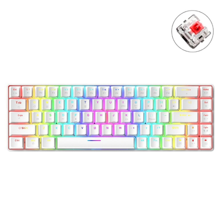 ZIYOU LANG T8 Tastiera meccanica da gioco luminosa RGB a 68 tasti, lunghezza cavo: 1,6 m, T8 Black Green Shaft, T8 Black Tea Shaft, T8 White Green Shaft, T8 White Red Shaft, T8 Blue Green Shaft, T8 Pink Green Shaft, T8 Purple Green Shaft