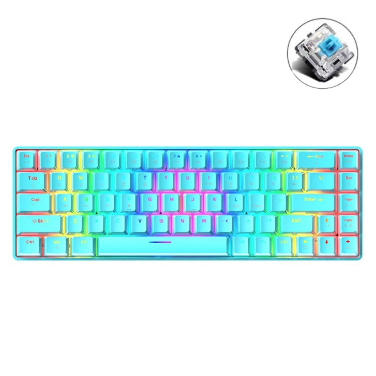 ZIYOU LANG T8 Tastiera meccanica da gioco luminosa RGB a 68 tasti, lunghezza cavo: 1,6 m, T8 Black Green Shaft, T8 Black Tea Shaft, T8 White Green Shaft, T8 White Red Shaft, T8 Blue Green Shaft, T8 Pink Green Shaft, T8 Purple Green Shaft