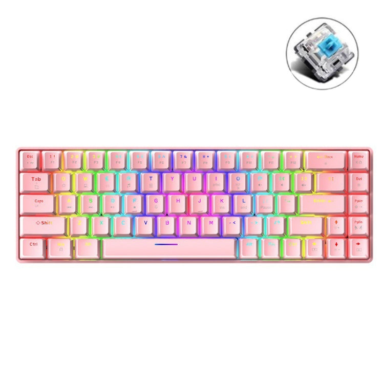 ZIYOU LANG T8 Tastiera meccanica da gioco luminosa RGB a 68 tasti, lunghezza cavo: 1,6 m, T8 Black Green Shaft, T8 Black Tea Shaft, T8 White Green Shaft, T8 White Red Shaft, T8 Blue Green Shaft, T8 Pink Green Shaft, T8 Purple Green Shaft