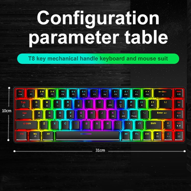 ZIYOU LANG T8 Tastiera meccanica da gioco luminosa RGB a 68 tasti, lunghezza cavo: 1,6 m, T8 Black Green Shaft, T8 Black Tea Shaft, T8 White Green Shaft, T8 White Red Shaft, T8 Blue Green Shaft, T8 Pink Green Shaft, T8 Purple Green Shaft