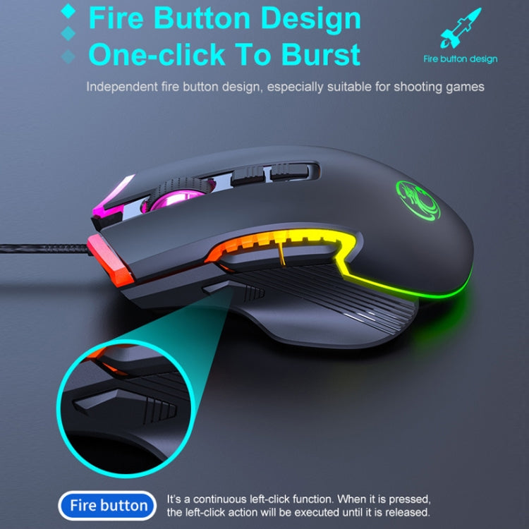 IMICE T70 Mouse da gioco cablato programmabile con illuminazione RGB a 7200 DPI a 8 pulsanti, lunghezza cavo: 1,8 m, T70