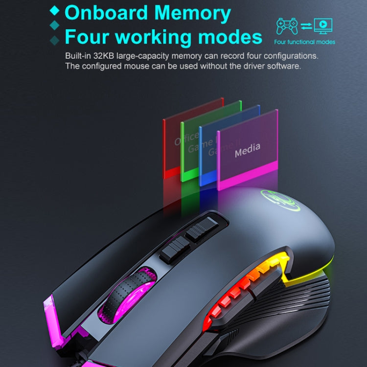 IMICE T70 Mouse da gioco cablato programmabile con illuminazione RGB a 7200 DPI a 8 pulsanti, lunghezza cavo: 1,8 m, T70