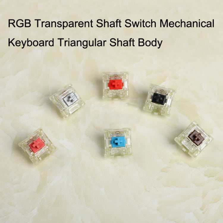 10 pezzi Cherry MX RGB interruttore albero trasparente tastiera meccanica corpo albero triangolare, 10pcs Black Shaft, 10pcs Red Shaft, 10pcs Tea Shaft, 10pcs Green Shaft, 10pcs Silver Shaft, 10pcs Mute Pink Shaft