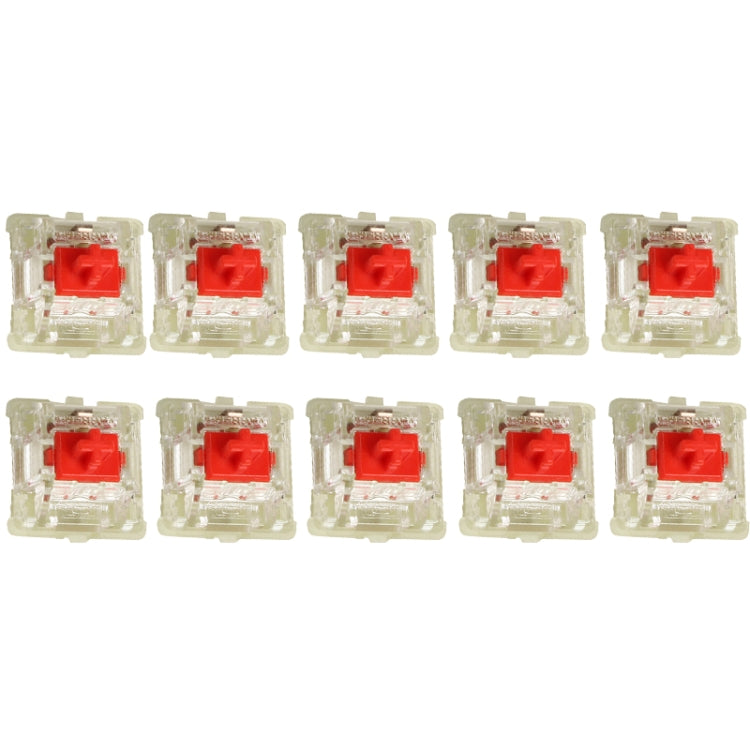 10 pezzi Cherry MX RGB interruttore albero trasparente tastiera meccanica corpo albero triangolare, 10pcs Black Shaft, 10pcs Red Shaft, 10pcs Tea Shaft, 10pcs Green Shaft, 10pcs Silver Shaft, 10pcs Mute Pink Shaft