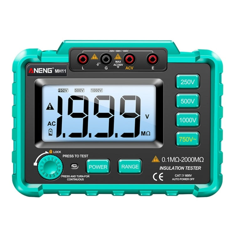 ANENG MH11 Tester di tensione di resistenza di isolamento digitale ad alta tensione, Red, Green