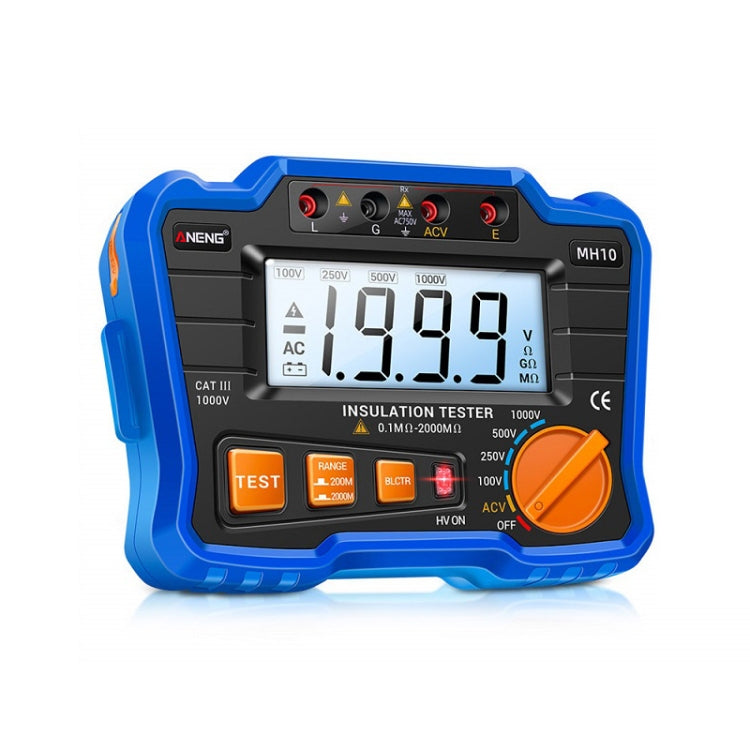 ANENG MH10 Tester di resistenza di isolamento digitale ad alta precisione, Orange, Blue