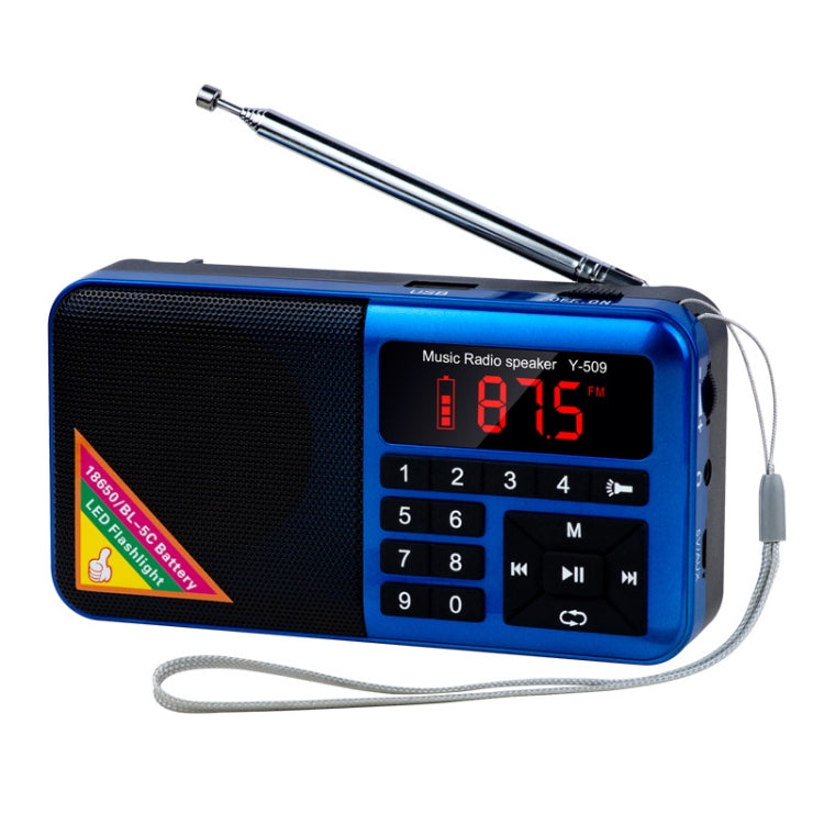 Bluetooth Card Radio Lettore FM digitale, specifiche: Y-509FM (senza pannello solare), Red, Gold, Blue, Black
