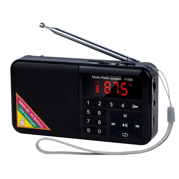 Bluetooth Card Radio Lettore FM digitale, specifiche: Y-509FM (senza pannello solare), Red, Gold, Blue, Black